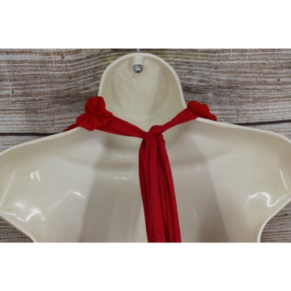 Spiegel Womens Size Small Halter Mini Empire Waist Dress Red Floral Accent - Picture 6 of 7